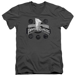 Power Rangers - Mens Power Coins V-Neck T-Shirt
