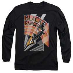 Power Rangers - Mens Black Ranger Deco Long Sleeve T-Shirt
