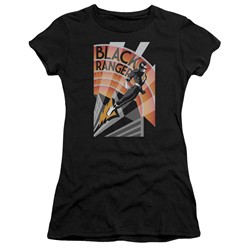 Power Rangers - Womens Black Ranger Deco T-Shirt
