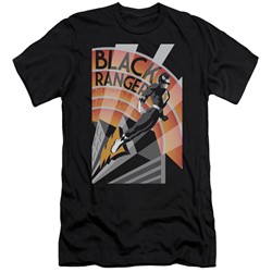 Power Rangers - Mens Black Ranger Deco Slim Fit T-Shirt