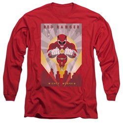 Power Rangers - Mens Red Deco Long Sleeve T-Shirt