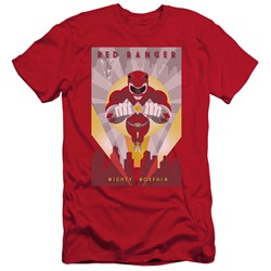 Power Rangers - Mens Red Deco Slim Fit T-Shirt
