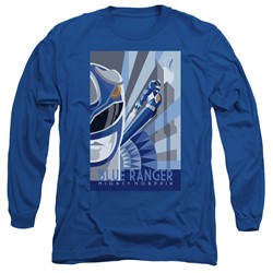 Power Rangers - Mens Blue Ranger Deco Long Sleeve T-Shirt