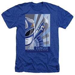 Power Rangers - Mens Blue Ranger Deco Heather T-Shirt