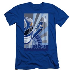 Power Rangers - Mens Blue Ranger Deco Slim Fit T-Shirt