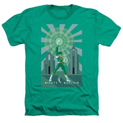 Power Rangers - Mens Green Ranger Deco Heather T-Shirt