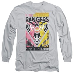 Power Rangers - Mens Pink & Yellow Deco Long Sleeve T-Shirt