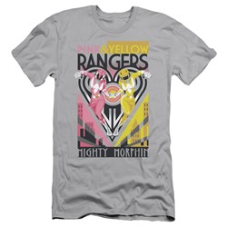 Power Rangers - Mens Pink & Yellow Deco Slim Fit T-Shirt