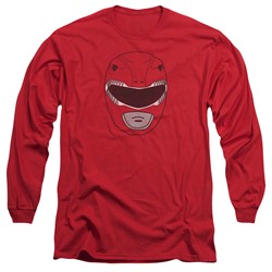 Power Rangers - Mens Red Ranger Mask Long Sleeve T-Shirt