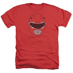 Power Rangers - Mens Red Ranger Mask Heather T-Shirt