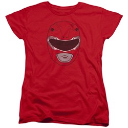 Power Rangers - Womens Red Ranger Mask T-Shirt