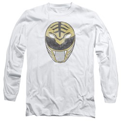 Power Rangers - Mens White Ranger Mask Long Sleeve T-Shirt
