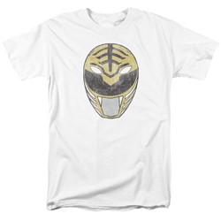 Power Rangers - Mens White Ranger Mask T-Shirt