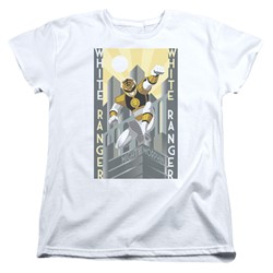 Power Rangers - Womens White Ranger Deco T-Shirt