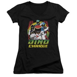 Power Rangers - Womens Dino Lightning V-Neck T-Shirt