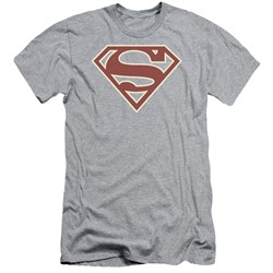 Superman - Mens Crimson & Cream Shield Slim Fit T-Shirt