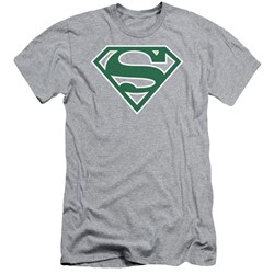 Superman - Mens Green & White Shield Slim Fit T-Shirt