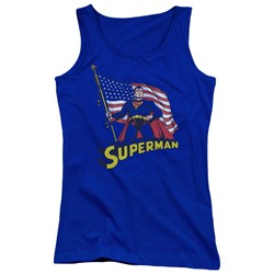 Superman - Juniors American Flag Tank Top