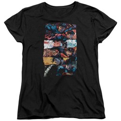 Superman - Womens Torn Collage T-Shirt
