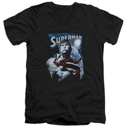 Superman - Mens Protect Earth V-Neck T-Shirt