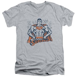 Superman - Mens Vintage Stance V-Neck T-Shirt