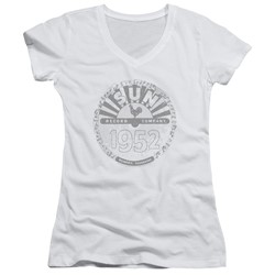 Sun Records - Womens Crusty Logo V-Neck T-Shirt