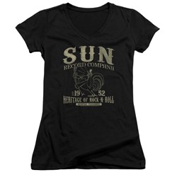Sun Records - Womens Rockabilly Bird V-Neck T-Shirt