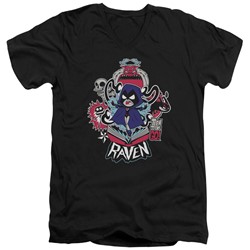 Teen Titans Go - Mens Raven V-Neck T-Shirt