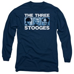 Three Stooges - Mens Three Squares Long Sleeve T-Shirt