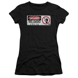 Jurassic Park - Womens Electric Fence Sign T-Shirt