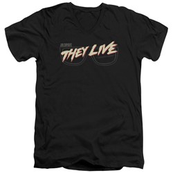They Live - Mens Glasses Logo V-Neck T-Shirt
