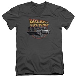 Back To The Future - Mens Time Machine V-Neck T-Shirt