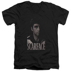 Scarface - Mens B&W Tony V-Neck T-Shirt
