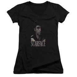 Scarface - Womens B&W Tony V-Neck T-Shirt