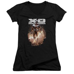 Xo Manowar - Womens Lightning Sword V-Neck T-Shirt