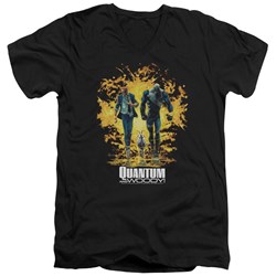 Quantum And Woody - Mens Explosion V-Neck T-Shirt