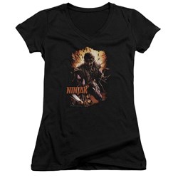 Ninjak - Womens Fiery Ninjak V-Neck T-Shirt