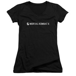 Mortal Kombat - Womens Horizontal Logo V-Neck T-Shirt