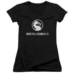 Mortal Kombat - Womens Dragon Logo V-Neck T-Shirt