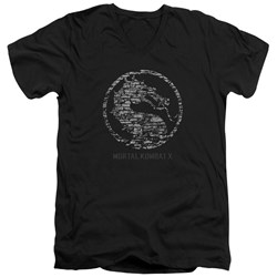 Mortal Kombat - Mens Stone Seal V-Neck T-Shirt