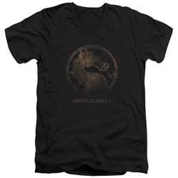 Mortal Kombat - Mens Metal Seal V-Neck T-Shirt