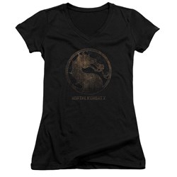 Mortal Kombat - Womens Metal Seal V-Neck T-Shirt
