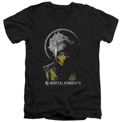 Mortal Kombat - Mens Scorpion Bust V-Neck T-Shirt