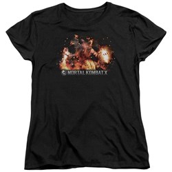Mortal Kombat - Womens Scorpio Flames T-Shirt