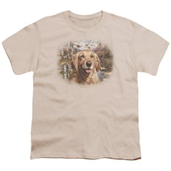 Wildlife - Big Boys Golden Retriever Head T-Shirt