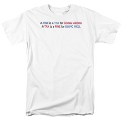 Fine Tax - Adult White S/S T-Shirt For Men