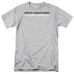 Man With Glasses - Adult Ath. Heather S/S T-Shirt For Men