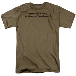 Ignorance Is Bliss - Adult  Safari Green S/S T-Shirt For Men