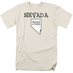 Nevada - Adult Cream S/S T-Shirt For Men