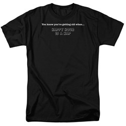 Getting Old Happy Hour - Adult Black S/S T-Shirt For Men